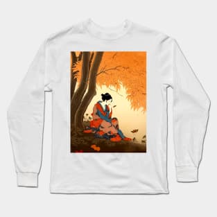 Autumn: Autumn Japanese Woman Long Sleeve T-Shirt